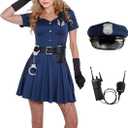 Women Police Costume,Cop Costume Dress for Adult Police Officer Costume Halloween Cosplay Party Events (Small)