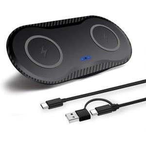 40W Wireless Charging Pad, Dual 20W Fast Wireless Charging Mat for Samsung Galaxy S25,S24,S23/Note 20/10/Buds,15W Wireless Charger Station for iPhone 17 16 15 14 13 8/SE/X/XS (Black)