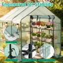 SUNGIFT Greenhouse for Outdoors 56 x 85 x 77 Inch, Walk-in Outdoor Greenhouses, Portable Green House 3 Tiers 20 Shelves for Garden, Patio, Backyard, Green