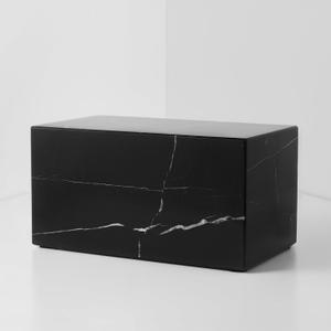 AspenStudio Genuine Black Marquina Marble Cremation Urn for Adult Human Ashes Made Black Maquina Marble Urn