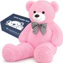 Giant Pink Teddy Bear 47" Stuffed Animals Plush Toy, 4 Feet Cute Life Size Big Soft Bear for Boy Girl Birthday Valentine Mother's Day, 120CM, 5LBs