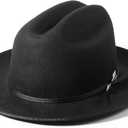 Open Road Hat Fedora Hat Pure Wool Felt Hat Vintage Rancher Hat Airway Vented Panama Hats for Men Women (7 3/8-7 1/2)
