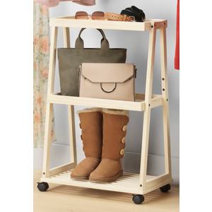 WHITMOR 3-Tier Slat Wood Cart (12.6x21.75x32.5 Inch)