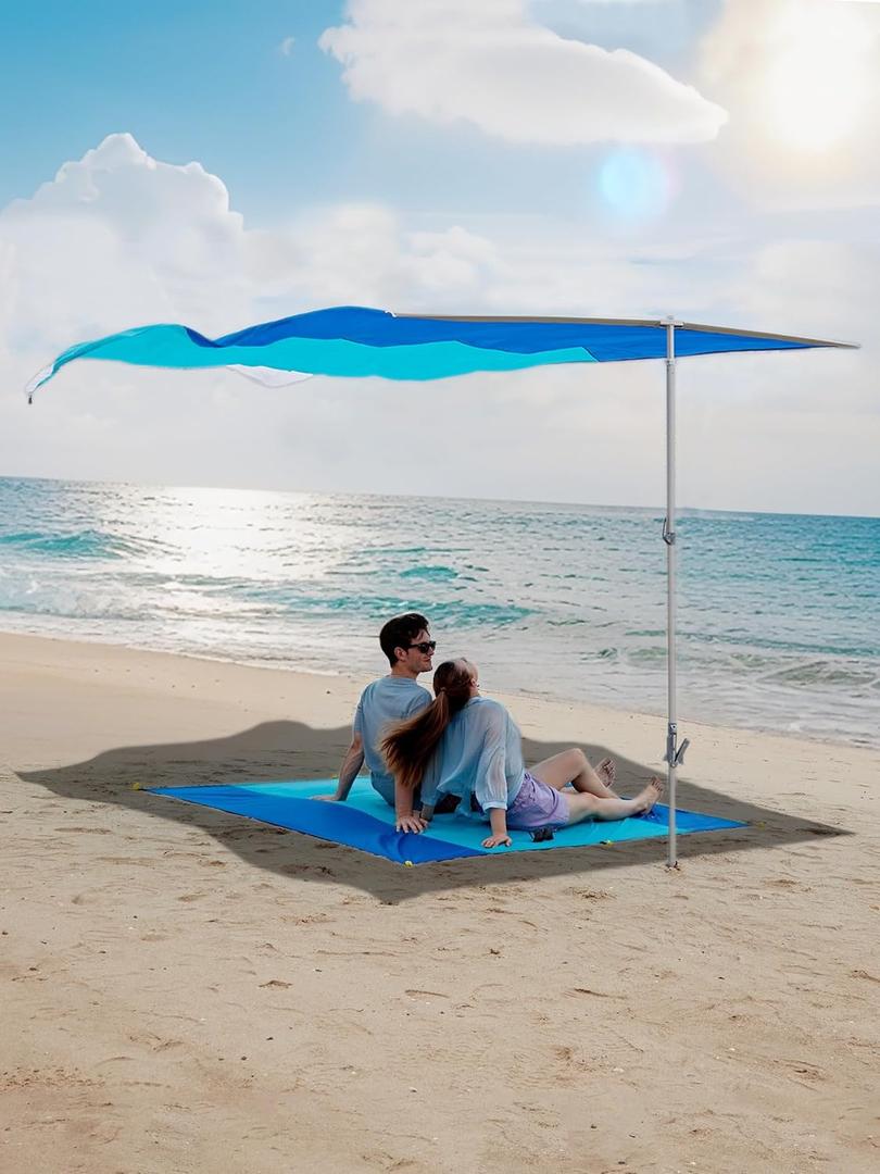 Beach Shade Sun Canopy Shelter - Quiet Auto-Directing Beach Canopy for 3-6 People, Driven by Natural Forces, Portable and Easy 3 Minutes Set Up, 97 Sq. Ft of Shade