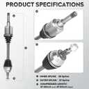 NEW Left Front Right Front CV Axle Shaft Assembly fits for Ford Escape S&SE Trims 2013-2016 2.5L 2.5 (FWD Only; Naturally Aspirated Only), Driver and Passenger side, 2-Pack
