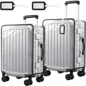 2 Pack 30 Inch Clear PVC Suitcase Luggage Cover Protectors for Wheeled Luggage