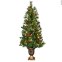  4-ft Pre-lit Slim Artificial Christmas Tree with White LED Lights