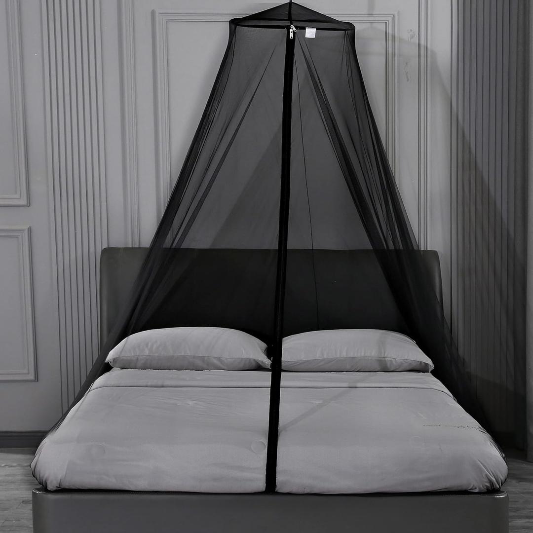 Mengersi Mosquito Net Bed Canopy with Zipper,Extra Large Universal Mosquito Neting for Bed Single-King Size Camping Travel,Quick Easy Installation