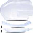 4812-01 RV Screen Door Slider Panel Bubble Style & 4810-00 Stopper & 4814-00 Holder 3 in 1 Complete Kit Replacement for Dexter Right Hand Screen Door, Clear Plexiglass Bubble Style