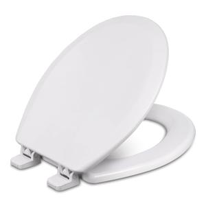 Centoco Round Toilet Seat, Heavy-Duty Wood Core with Plastic Scratch-Resistant Finish, Residential, Made in the USA, 700-301, Crane White (Cotton/Bright)
