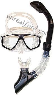 Cobra Dry Snorkel and Comfort 2 Lens Scuba and Snorkeling Mask Combo/Set Dive Diving Diver (Black)