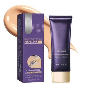 Body Coverage Perfector Waterproof, Body Perfector Skin Full Coverage, Body Makeup Waterproof No Transfer for Leg, Tattoo & Scar CoverUp Makeup Long‑Lasting 2.5oz (Natural)