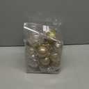 Clear Christmas Ball Ornaments,24ct Shatterproof Plastic Decorative Christmas Ornaments Hanging Xmas Tree Baubles Set with Stuffed Delicate Glittering Decorations for Holiday Party Decor (Champagne) (Multi-Size/24-Pack)