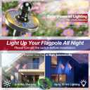 Sprookber 5ft Solar Light Flag Pole kit with American Flag – 180°Adjustable Bracket and Tangle Free Rings, Stainless Steel FlagPoles for Outside House, Residential or Commercial use, Black
