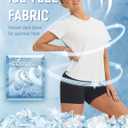 baleaf Ice Cooling Short Sleeve Workout Tops for Women Running Shirts UPF 50+ Athletic Tennis Yoga Split Back Quick Dry, XL