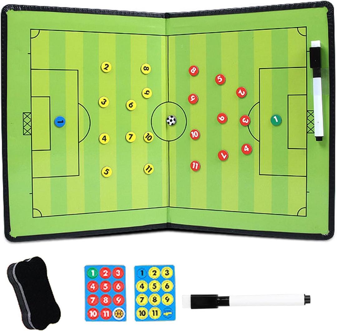Football Tactic Board, Soccer Coaching Marker Board with Magnets, 2pcs Whiteboard Marker, Eraser