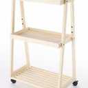 Whitmor 3 Tier Slat Wood Cart