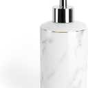Ceramic Soap Dispenser, White Marble Look Lotion Dispenser 12.5 OZ Liquid Hand Soap Dispenser Pump Bottle for Hotel Kitchen Bathroom, ANTIS'S HOME