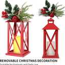 Decorative Lanterns Outdoor Candle Lantern 13.5" Waterproof Battery Powered LED Hanging Lanterns with Flameless Candle for Front Porch, Entrance, Indoor, 2 Pack
