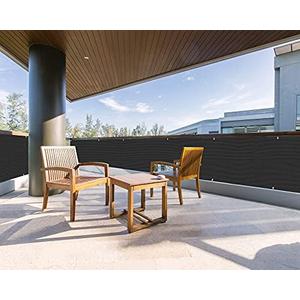 LOVE STORY Balcony Privacy Screen, 3'x10' Black Deck Shield Screen Fence Cover (HDPE),UV Protection and Weather-Resistant,3 FT Height for Deck, Patio, Backyard, Outdoor Pool, Porch, Railing