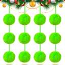 12Pcs Lime Green 2.36 Inch Furry Christmas Ornaments, Soft Fluffy Fuzzy Pom Pom Balls, Christmas Decorations Hanging Ornaments for Christmas Tree, Holiday Party, DIY Craft, and Indoor Mantel Decor