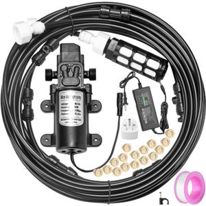 Misting Cooling System with Pump Filter Kit,20FT/6M Mist Line 6 Brass Mist Nozzle 116 PSI 5L/Min DIY for Outdooor Patio Porch Greenhouse Backyard | DIY AC Mister Cooling System with Pump Filter Mister Head Nozzle 116 PSI 5L/Min for Outdoor Patio Porch Greenhouse Backyard