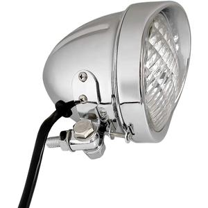 FATECIM 4.5" Motorcycle Headlight Aluminum Visor Bullet Chrome Head Light Lamp for Harley Sportster XL Dyna Softail Bobber