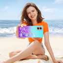 Gritup for Motorola Moto G Stylus 5G 2024 Case with 2Pcs Screen Protector Cute Clear Liquid Heart Glitter | Soft TPU Bumper Cover Shockproof Protective for Women Girls, Blue+Purple