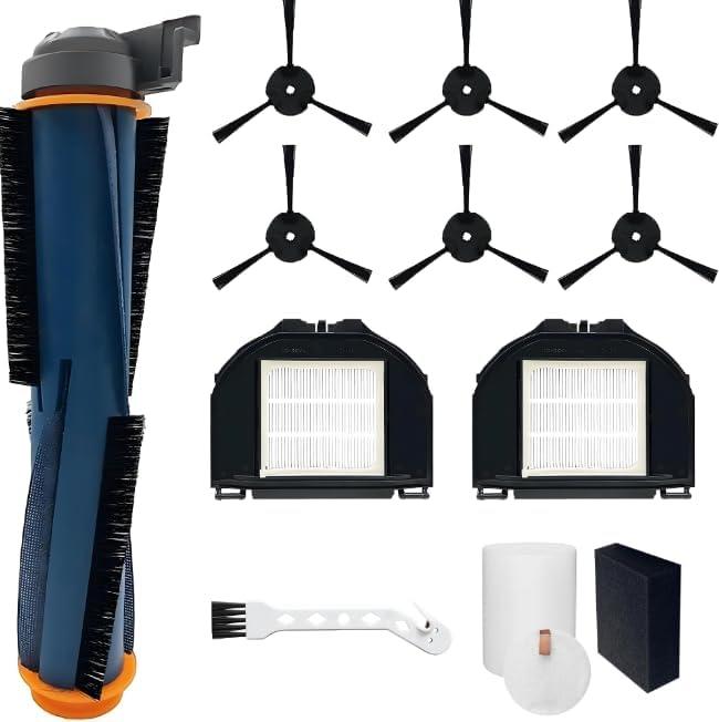 12 PCS Vacuum Accessories Kit Compatible with Shark RV2310AE/AV2310AE Matrix Robot Vacuum Cleaner Filter Replacement, 1 Main Brush, 6 Side Brushes, 2 Filters, 1 Cleaning Brush, 2 Foam Filters