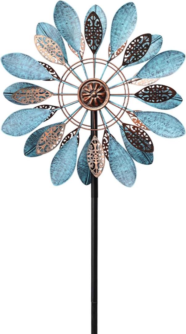 MUMTOP Decorative Metal Wind Spinner for Garden, Outdoor Patio, Lawn, Yard, Weather Resistant Kinetic Art
