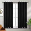 BGment Black Blackout Curtain Blinds - 38 x 45 Inch Thermal Insulated Rod Pocket and Back Tab Blackout Curtains for Kitchen/Home Decor/Bedroom, 2 Window Curtain Panels (38"W x 45"L (Pack of 2))