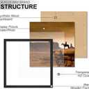 A PLUS MAX Square 24x24 Frame, Black Engineered Wood Picture Frame for 24 x 24 Picture Poster Photo, Light Weight 24 by 24 Frame with Wood-grain for Wall - 1 Pack/Black/24 x24