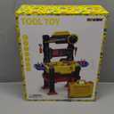 2 in 1 Workbench Tools Toys Set with Sound for Toddlers Aged 3-5, 145 PCS Educational Construction Mechanic Toolbox for Boys Girls, Pretend Play Toys Birthday Gift for Kids 3 4 5 6 Years Old (Yellow)