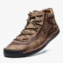 alcubieree Mens Casual Leather Shoes Ankle Chukka Boots Slip On Lightweight Loafers Mid top Walking Driving Shoes for Male 11.5