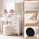 Vercraft 2 Pack Boucle Round Ottoman with Storage for Dorm,Creamy White