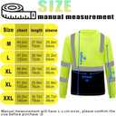 Hi Vis Reflective Long Sleeve Safety Work T Shirt Moisture Wicking DryBlend for Railway Workers Fast Dry Comfortable (Yellow, M)