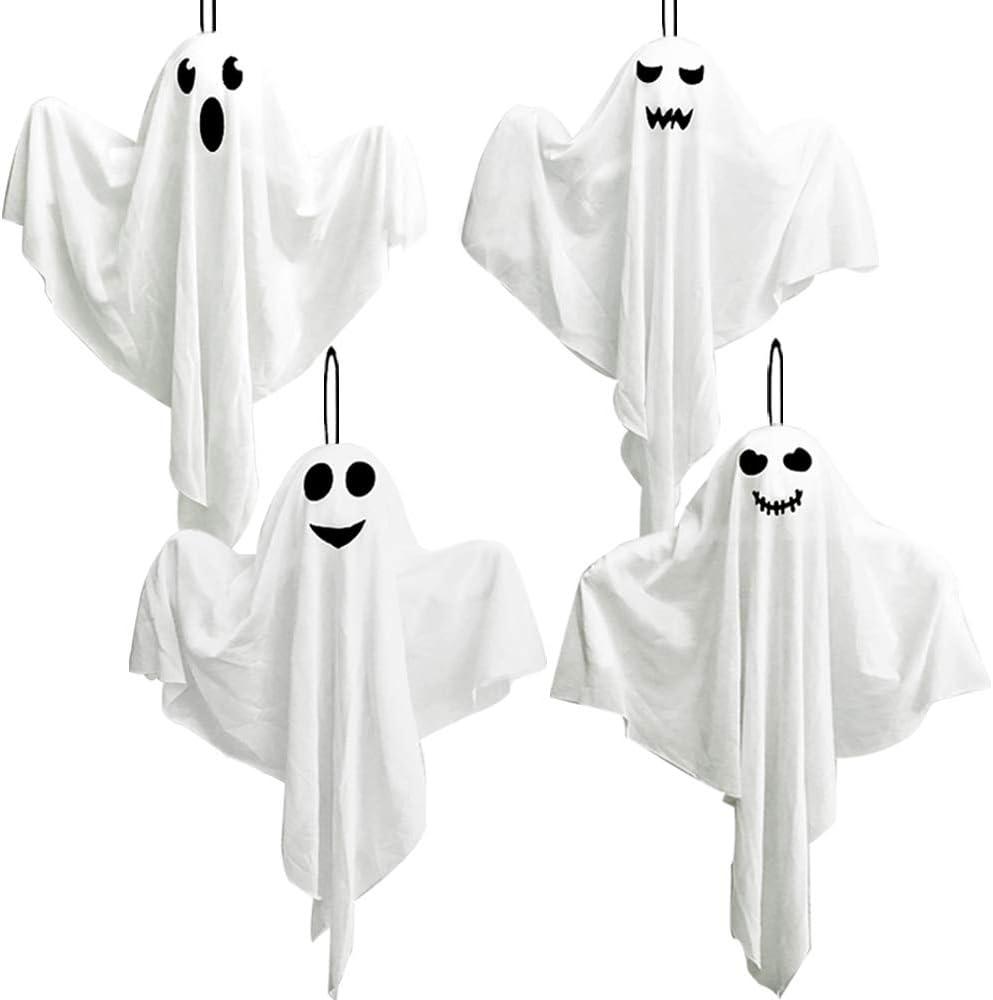 4 Pack Halloween Hanging Ghosts, 27.5" Cute Flying Ghost Decorations for Front Yard Patio Lawn Garden Party Dcor and Holiday Decorations 4 Pack Halloween Hanging Ghosts, 27.5" Cute Flying Ghost Decorations for Front Yard Patio Lawn Garden Party Dcor and Holiday Decorations