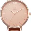 SHENGKE Creative Simplicity Women Watch Genuine Leather Elegant Women Watches Ladies Business Wristwatch(Black)