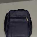 Small Bible Cover Case for Women and Men, 9x6 PU Leather Bible Sleeve, Compact Travel Bible Carrier Bag with Front Pen Holders, Zipper Closure, Inner Pockets - Navy Blue