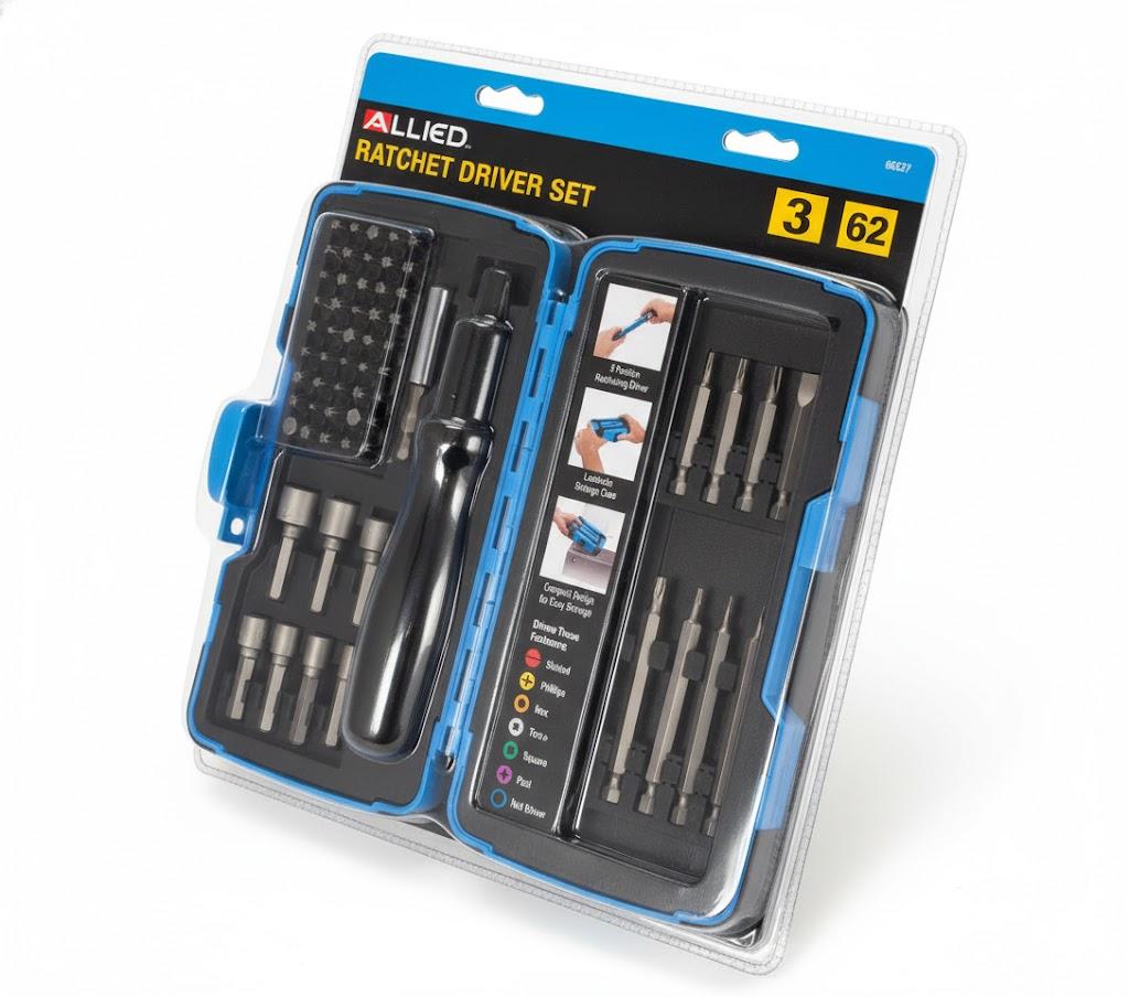 Allied Tools 66527 Home Repair 62 piece Ratcheting Driver Set
