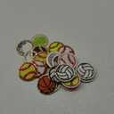 Solsew 40 Pack Ball Sports Chenille Cheer Iron on Patches Ball Sticker with Gold Edges Soccer Volleyball Basketball Baseball Softball Iron on Patches for Hat Pants Clothing(Multiple)