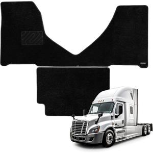 WENNEBIRD Superior Carpet Floor Mats for 2018-2023 Freightliner Cascadia (Automated Trans), 0.6-Inch Ultra-Thick, Noise-Reducing, All-Weather Waterproof Anti-Slip  2-Pc Set