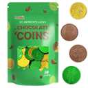 5 x St. Patrick's Day Milk Chocolate Green & Gold Coin, 50 Coins, Shamrock & Leprechaun Themed Coins, Parties, Events and Celebrations, Perfect for Gift Bags and Festive Decorations, 4.5g Milk Chocolate Coin (EXP 11/02/27)