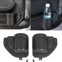 YOCTM 2-PACK Front Door Organizer Tray For 2018 2019 2020 2021 2022 2023 2024 2025 Jeep Wrangler JL JLU Rubicon Sport Sahara Gladiator JT 4EX Interior Storage Box Accessories Black (Front Door Tray)