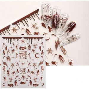 4 x Nail Art Stickers, Self-Adhesive Nail Decals, for Nail Designs and Decorations, 5 Sheets