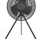 Claymore V600+ Rechargeable Camping Fan(Warm Grey)  7,800mAh Battery Operated Portable Fan for Indoor & Outdoor Use, 4-Speed Quiet Air Circulator, USBC Charging, Timer, Carry Pouch Included