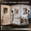30"x36" LED Bathroom Mirror with Anti-Fog, Backlit & Front Lights, Memory