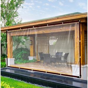 Heavy Duty Waterproof Tarps, 6x6 FT Clear Window Plastic for Winterizing - Vinyl Tarp with Grommets Rope - Ideal for Outdoor Projects DIY Solutions Patio Garden Year-Round Outdoor Spaces