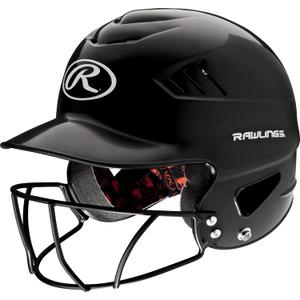 Rawlings | COOLFLO Batting Helmet (One Size, Black + Facemask)