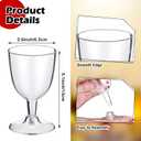 Thenshop 200 Pack 6 oz Disposable Plastic Wine Glasses with Stem, Clear Wine Glasses Cups for Weddings Birthdays Bridal Shower Party Favor, 6 oz, 0.39 inches